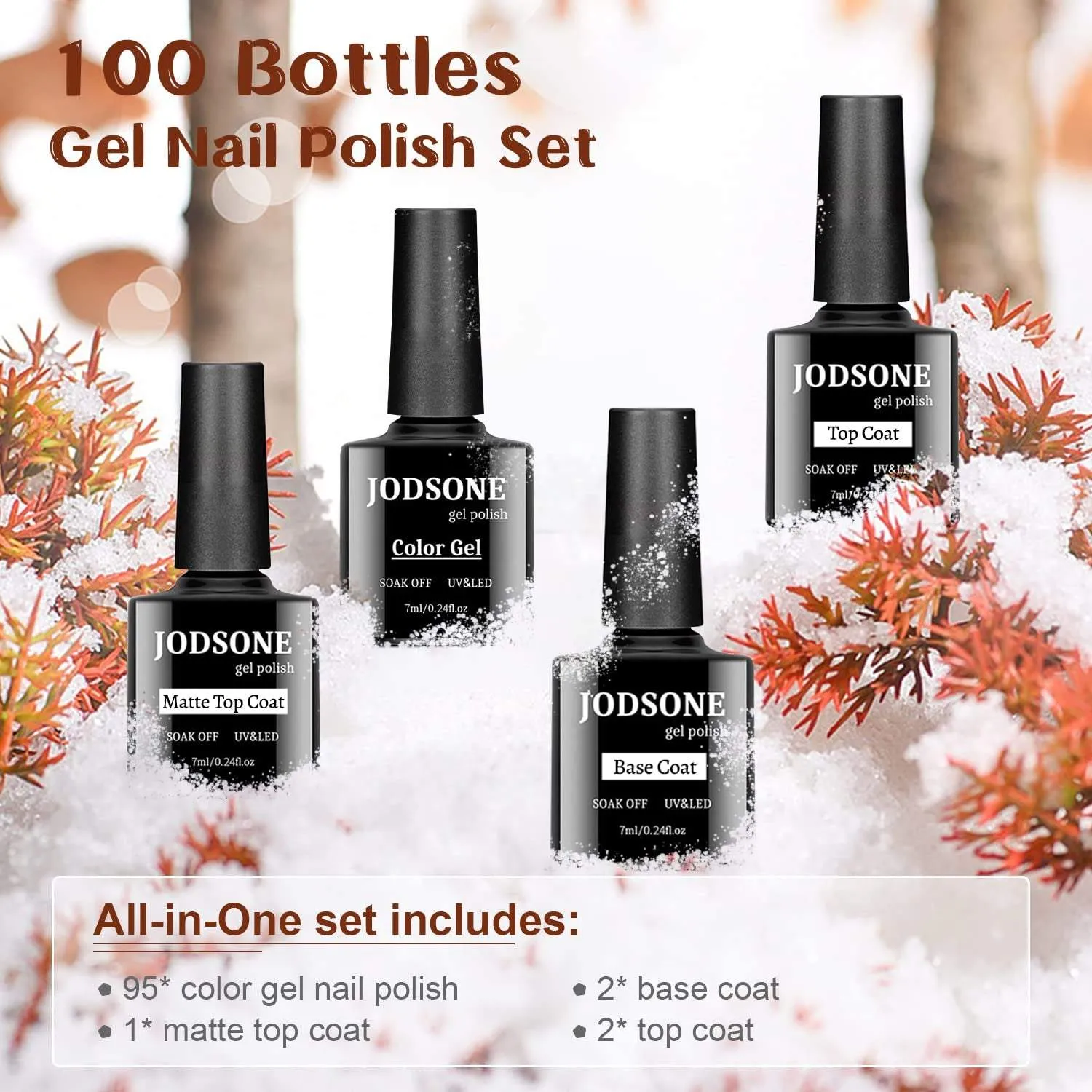 100 Pieces Gel Nail Polish Multi-Color