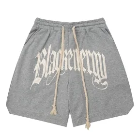 1984® - Letter Embroidery Long Drawstring Shorts