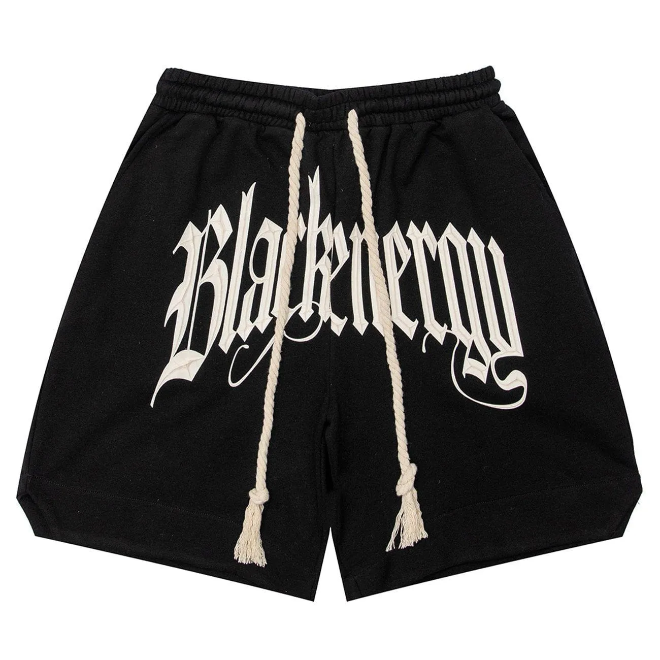 1984® - Letter Embroidery Long Drawstring Shorts