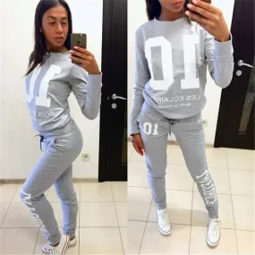 2 Piece Set Hoodies Sweatshirt Top Jogging Tracksuit