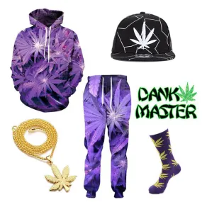 [30% OFF] Dank Master Purple Weed Leaf Outfit