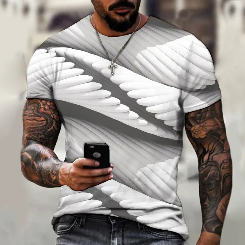 3D T Shirt For Men Fashion Hip Hop O-neck Short Sleeve Tops Abstract Harajuku Men's T-shirts Oversized Tees Shirt Man Clothing