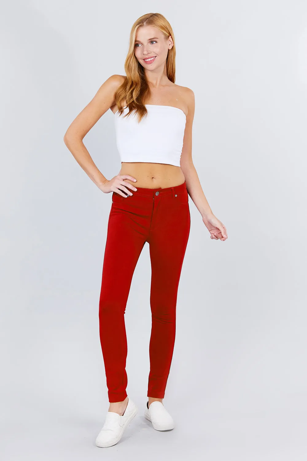 5-pockets Shape Skinny Ponte Mid-rise Pants