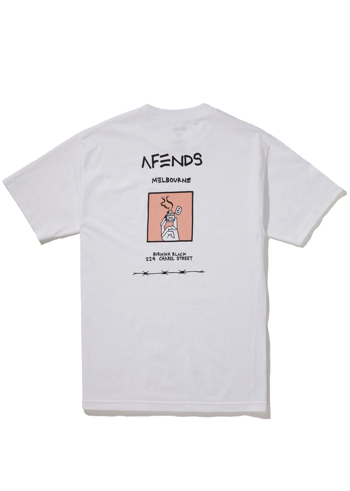 Afends Mens Burning Black - Unisex Vintage Fit Tee