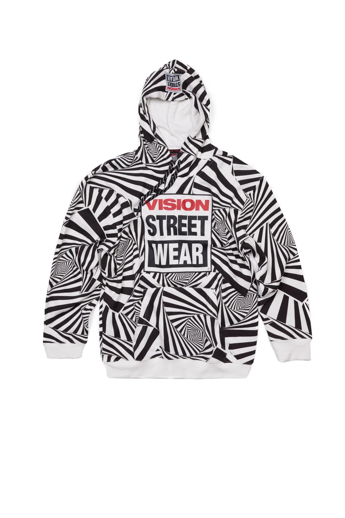 Aop Spirals Print Hoodie - Black