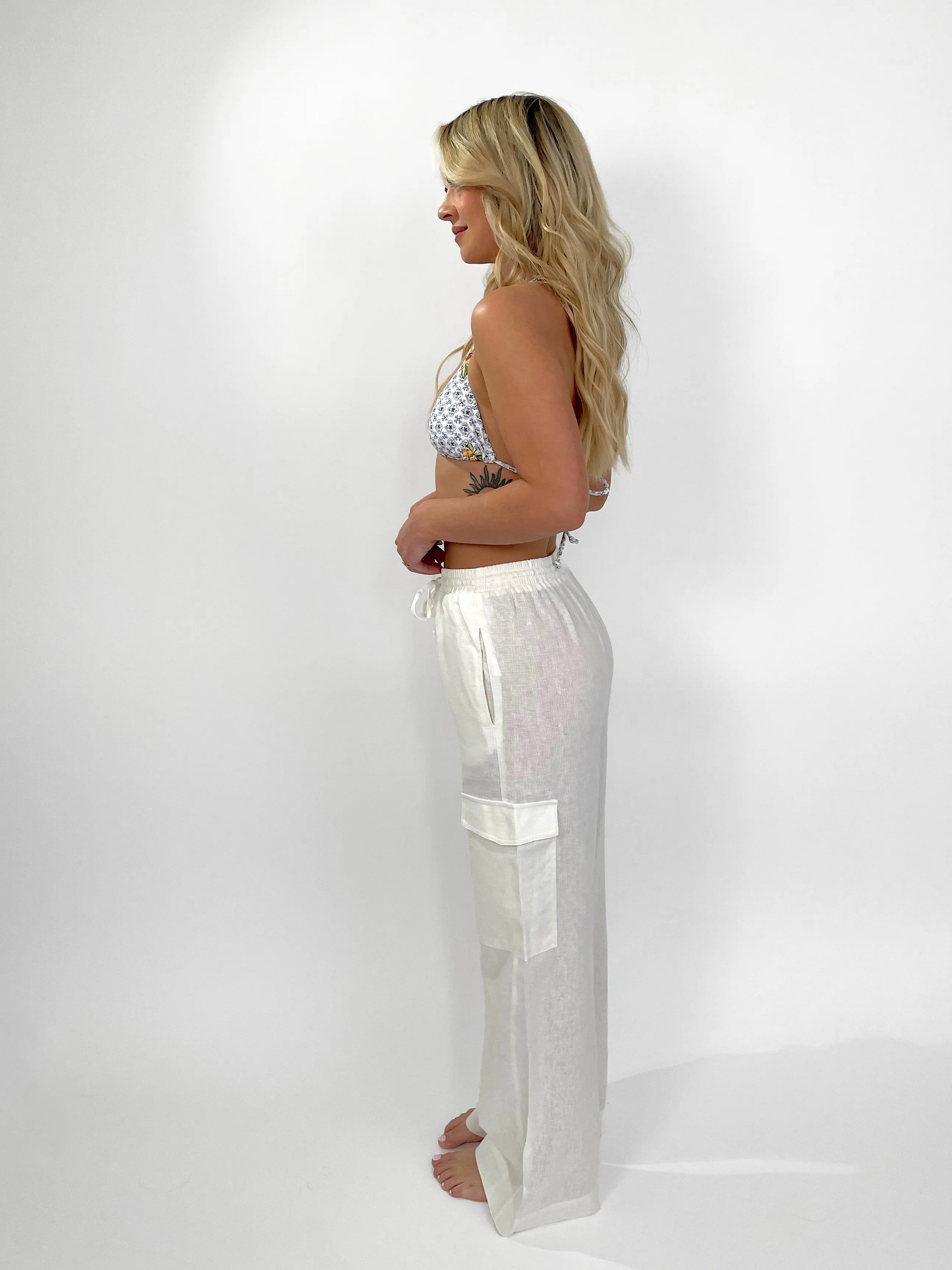 Beach Party Linen Cargo Pants