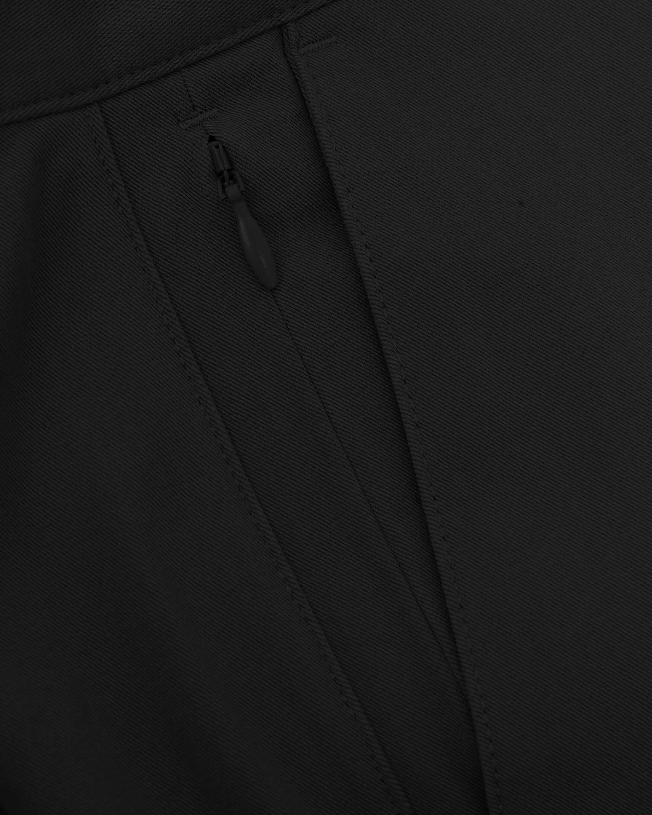 Black Straight Twill Chino Pant