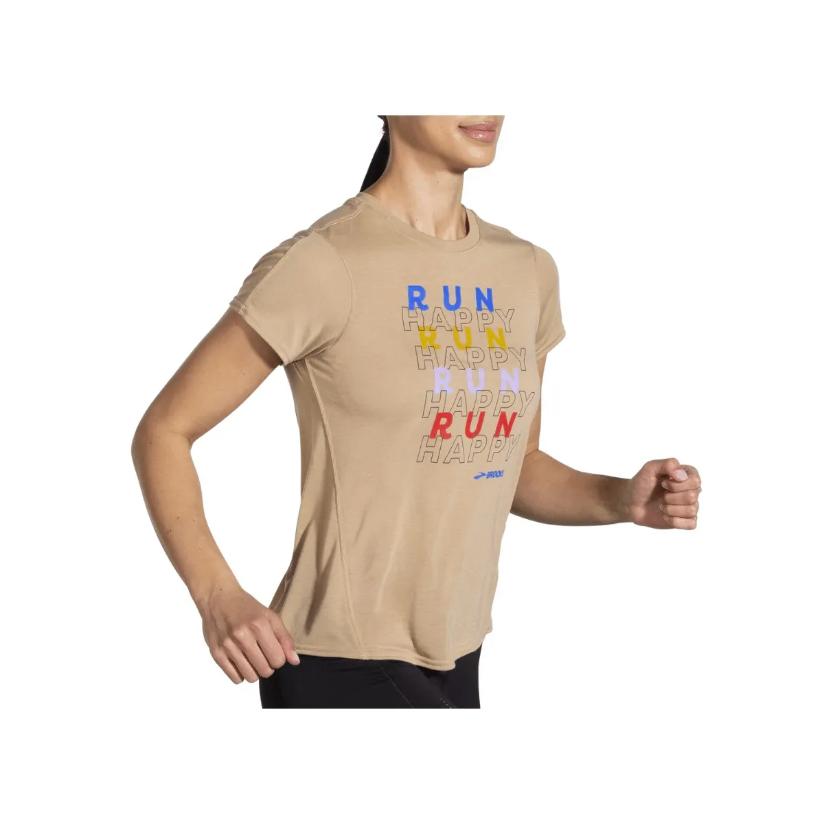 Brooks Distance Graphic T-Shirt Short Sleeve light brown