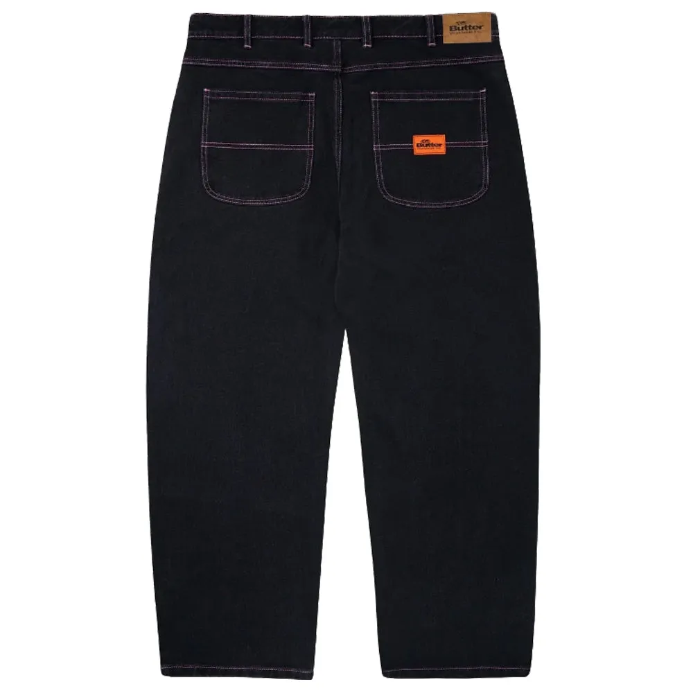 Butter Goods Pants Santosuosso Cargo Denim Jeans Washed Black