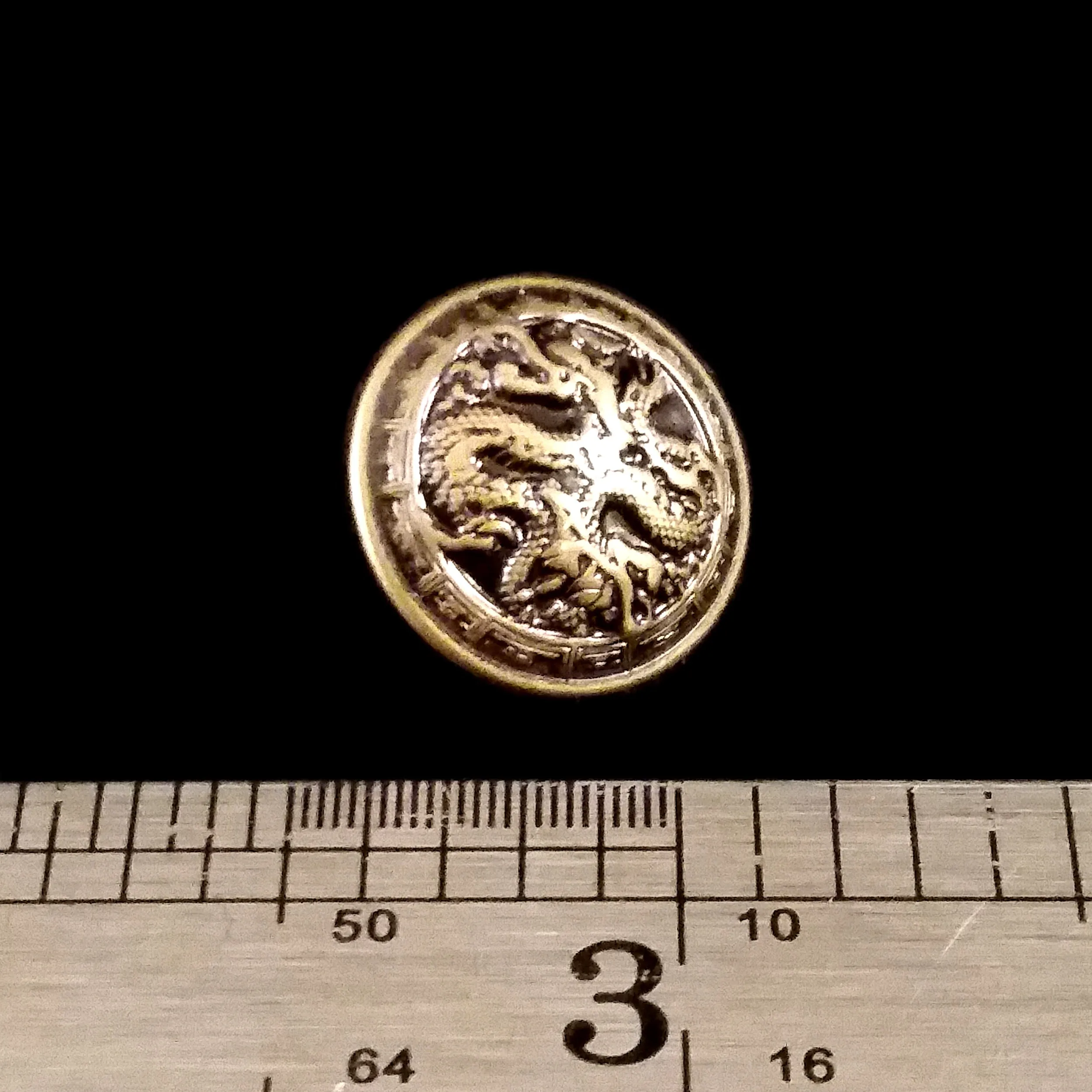 Buttons Antique Gold Asian Dragon