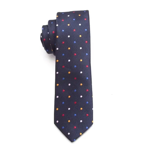 Classy Men Colorful Dotted Skinny Tie