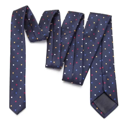 Classy Men Colorful Dotted Skinny Tie