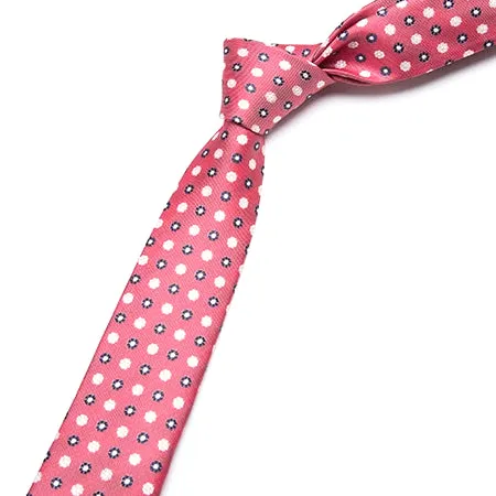 Classy Men Dusty Red Floral Skinny Tie