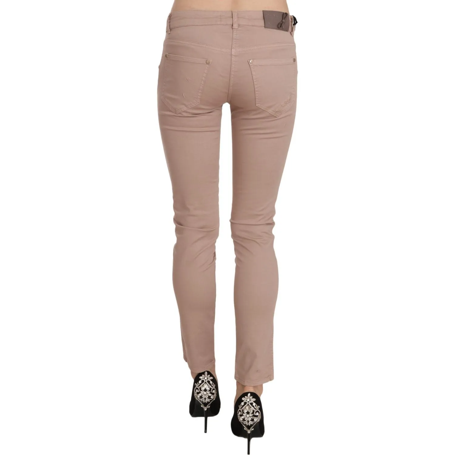 CRISTINAEFFE Chic Slim Fit Skinny Brown Pants