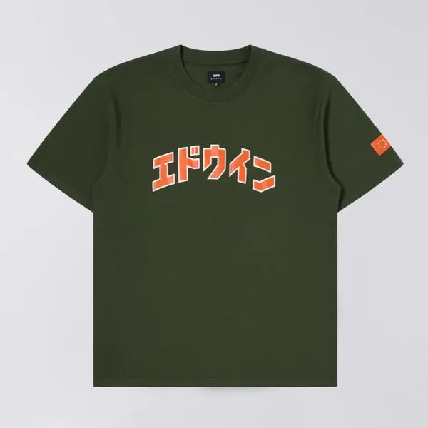 Edwin Katakana Retro T-Shirt - Kombu Green