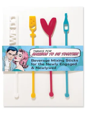 Engagement/Newlywed Acrylic Drink Stirrers (Set of 4)