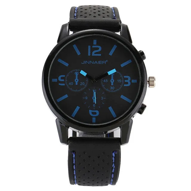 Fashion Jinnaier women's Men's Unisex Large Numbers style Silicone strap quartz wrist watch J10