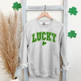 Faux Glitter Lucky St. Patrick's Day Sweatshirt