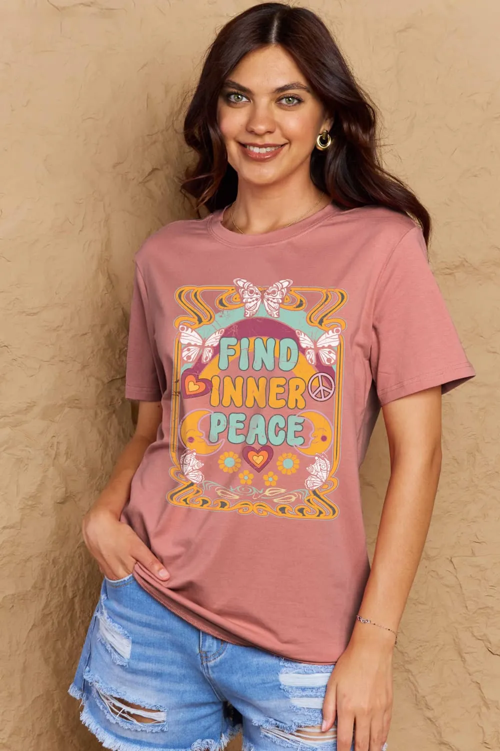 FIND INNER PEACE Graphic Cotton T-Shirt