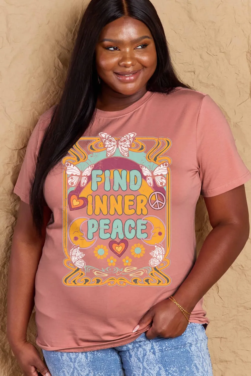 FIND INNER PEACE Graphic Cotton T-Shirt