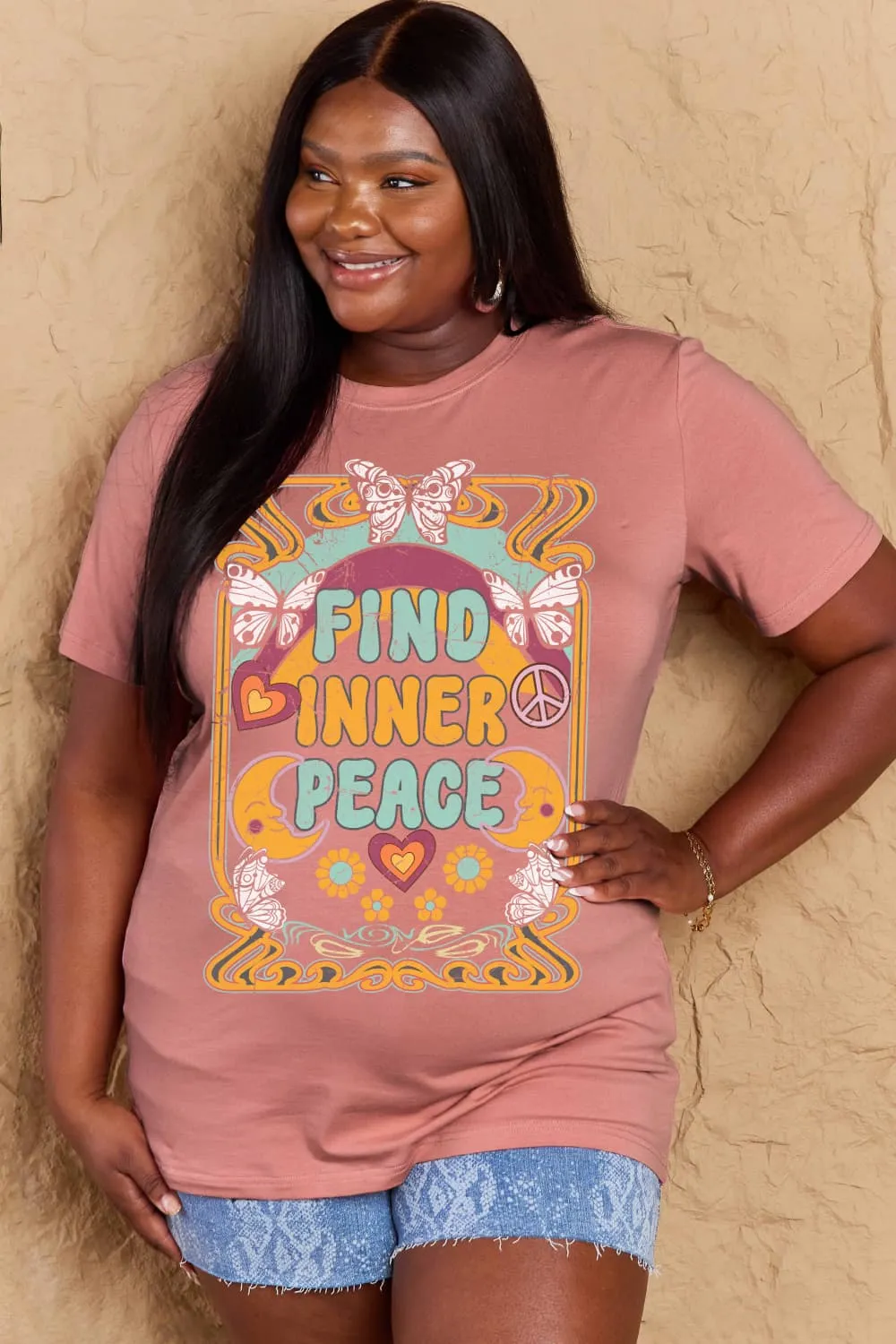 FIND INNER PEACE Graphic Cotton T-Shirt