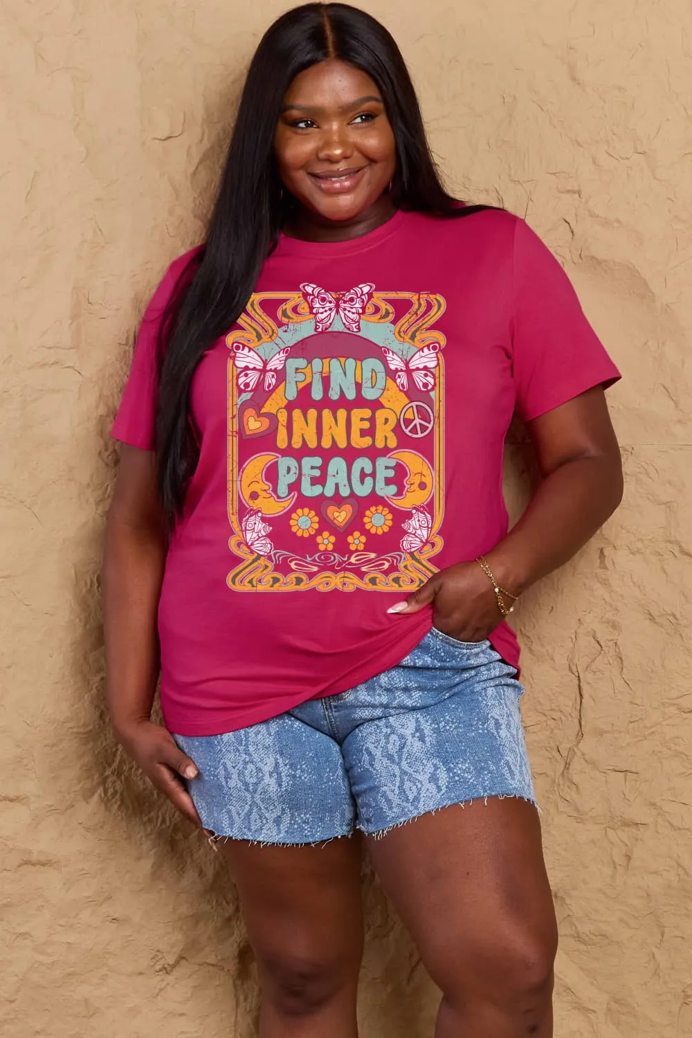 FIND INNER PEACE Graphic Cotton T-Shirt