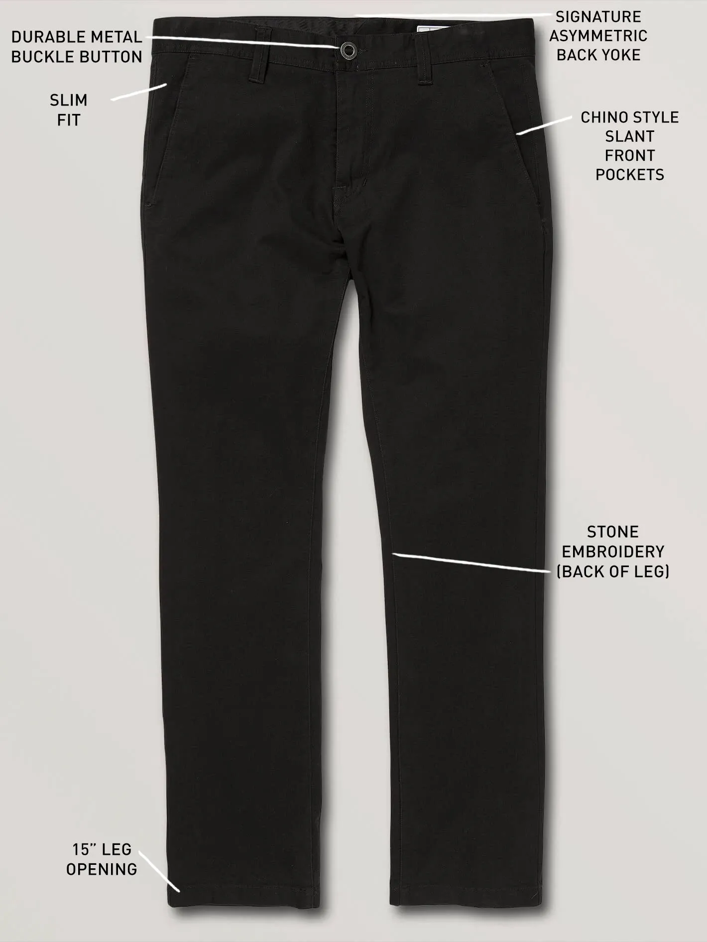 Frickin Slim Chino Pants - Black