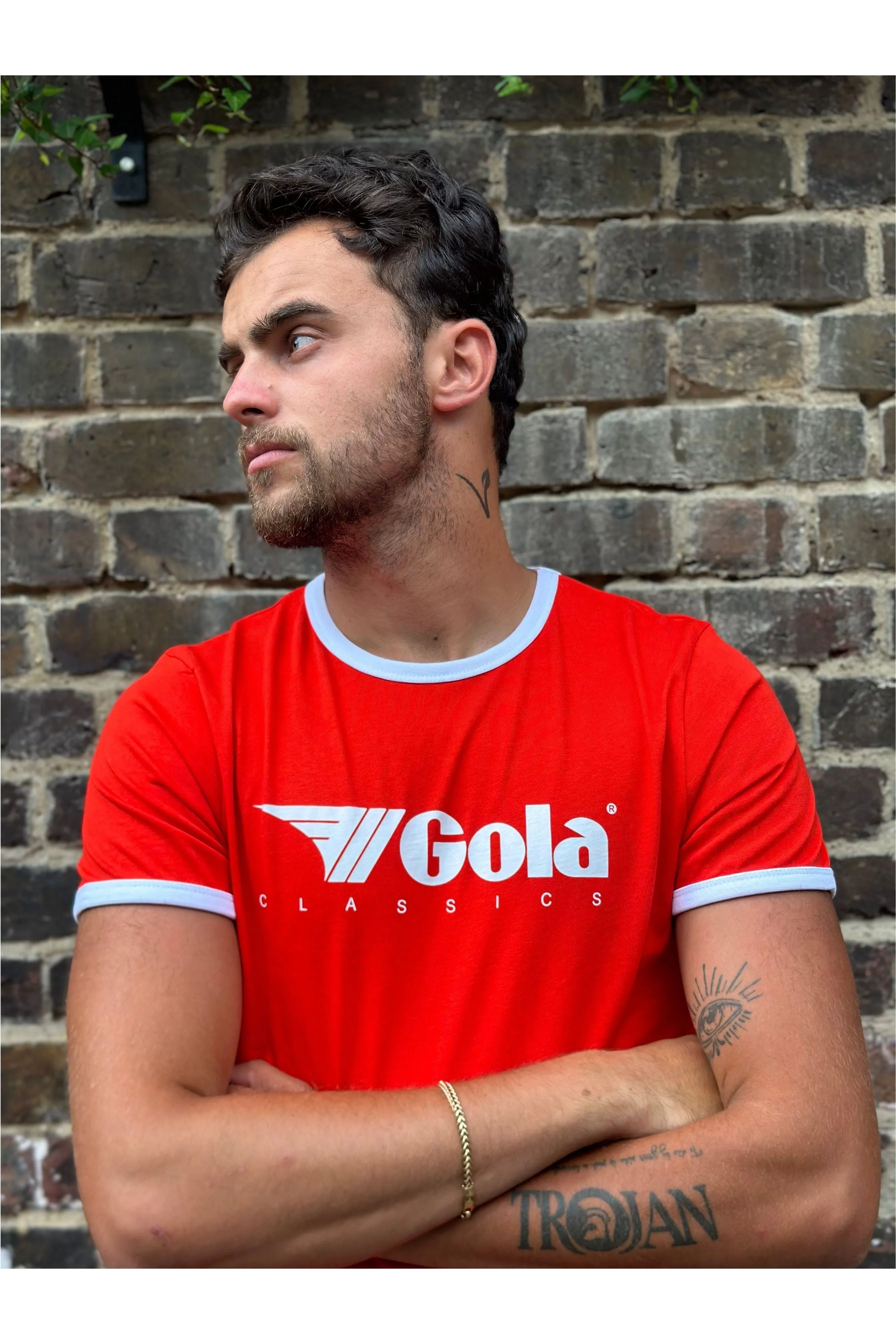 Gola - Red & White Short Sleeve Ringer - T-Shirt