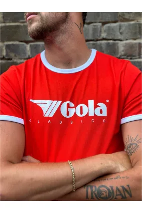 Gola - Red & White Short Sleeve Ringer - T-Shirt