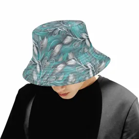 Green Elegant Floral 50  Unisex Summer Single-Layer Bucket Hat