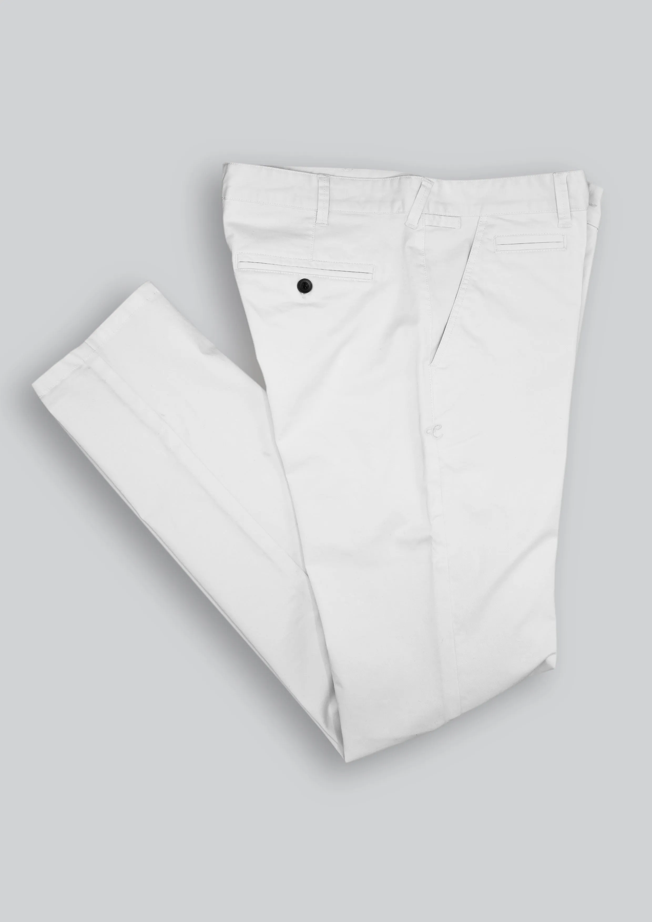 Hastin Brushed Cotton Chino: White