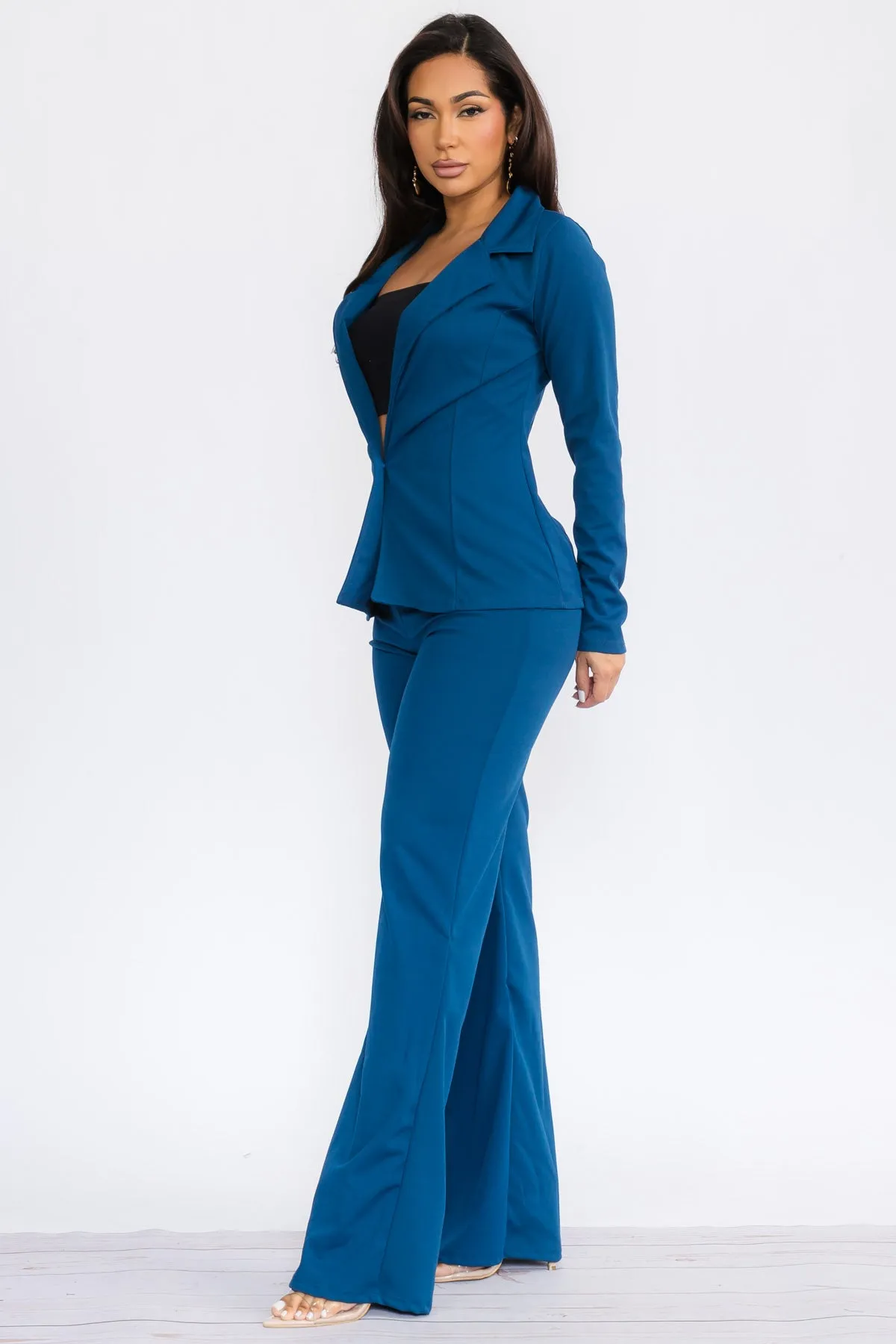 HH741R-S - 2PC SOLID PANT AND BLAZER SET