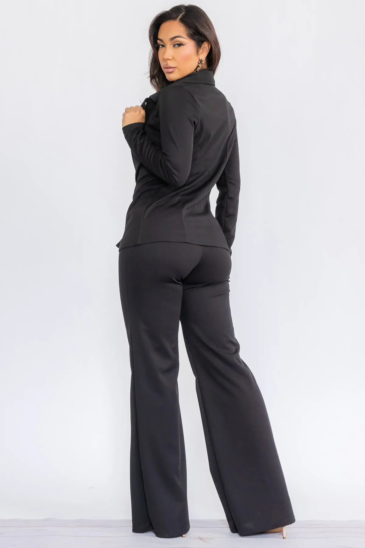 HH741R-S - 2PC SOLID PANT AND BLAZER SET