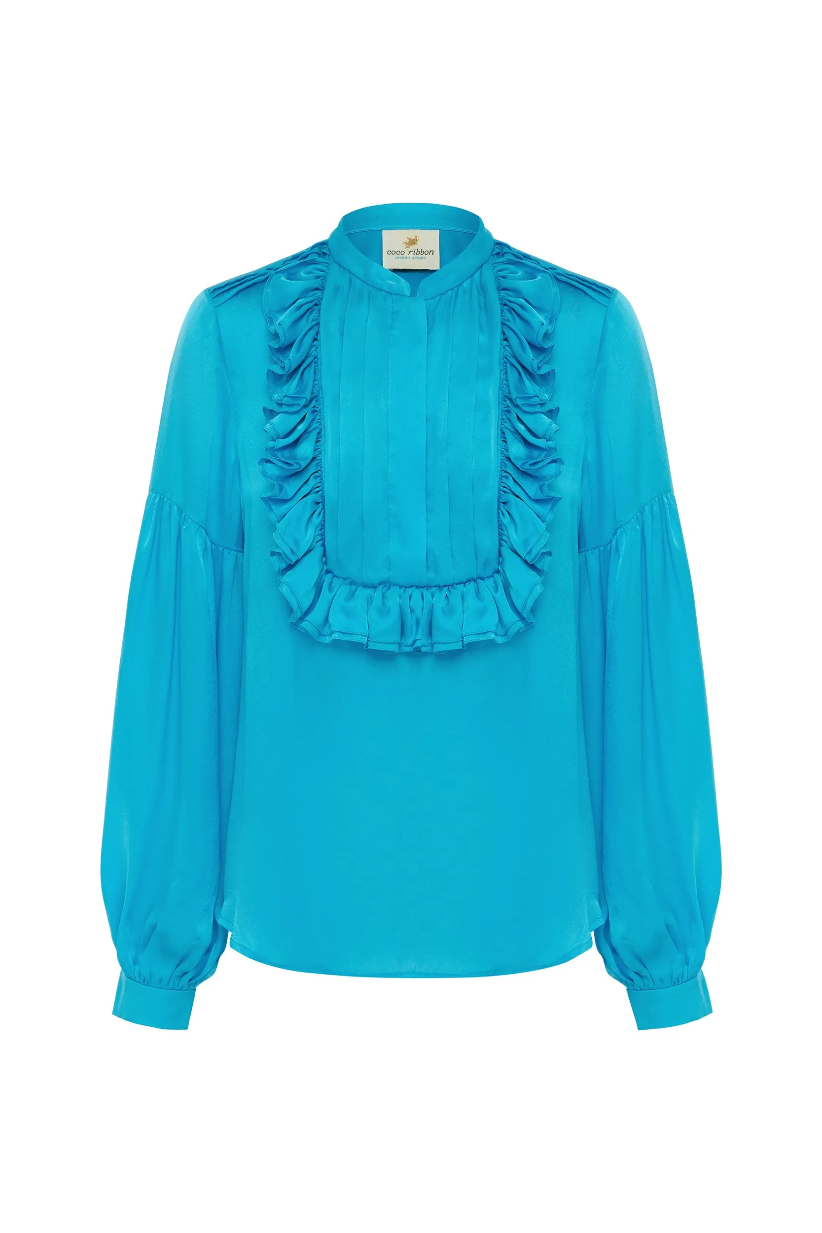 Jaipur Jewel Silk Satin Ruffle Blouse