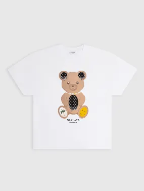 Nialaya LA Happy Bear Tee in White