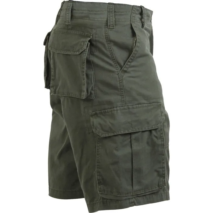 Olive Drab - Military Vintage Paratrooper Cargo Shorts