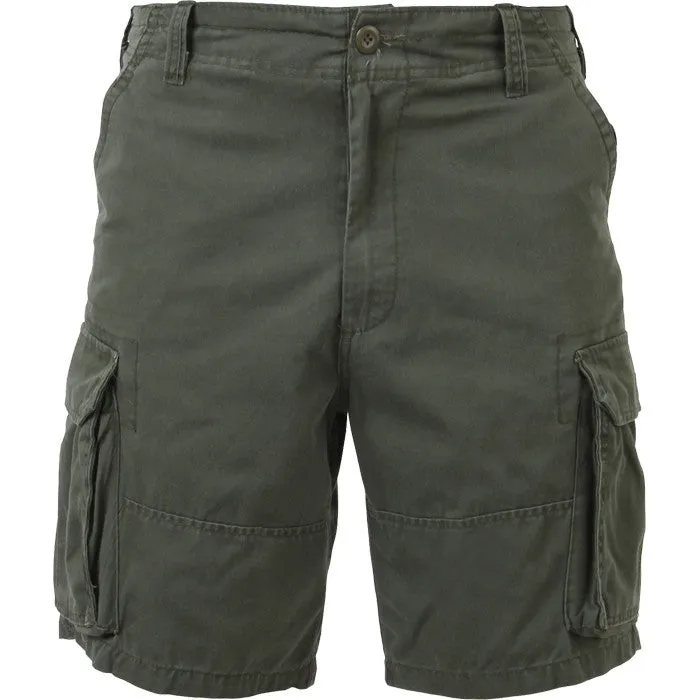 Olive Drab - Military Vintage Paratrooper Cargo Shorts