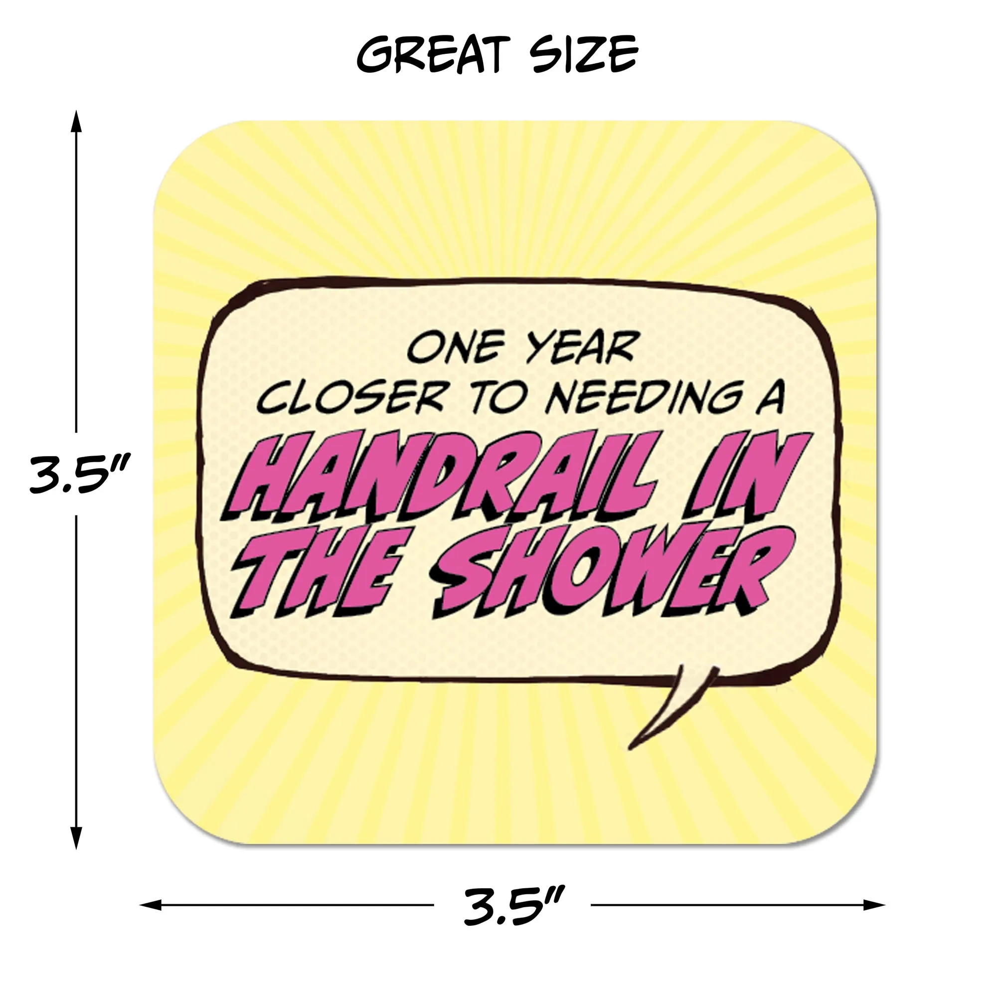 One Year Closer to Needing a Handrail Paper Coaster Set