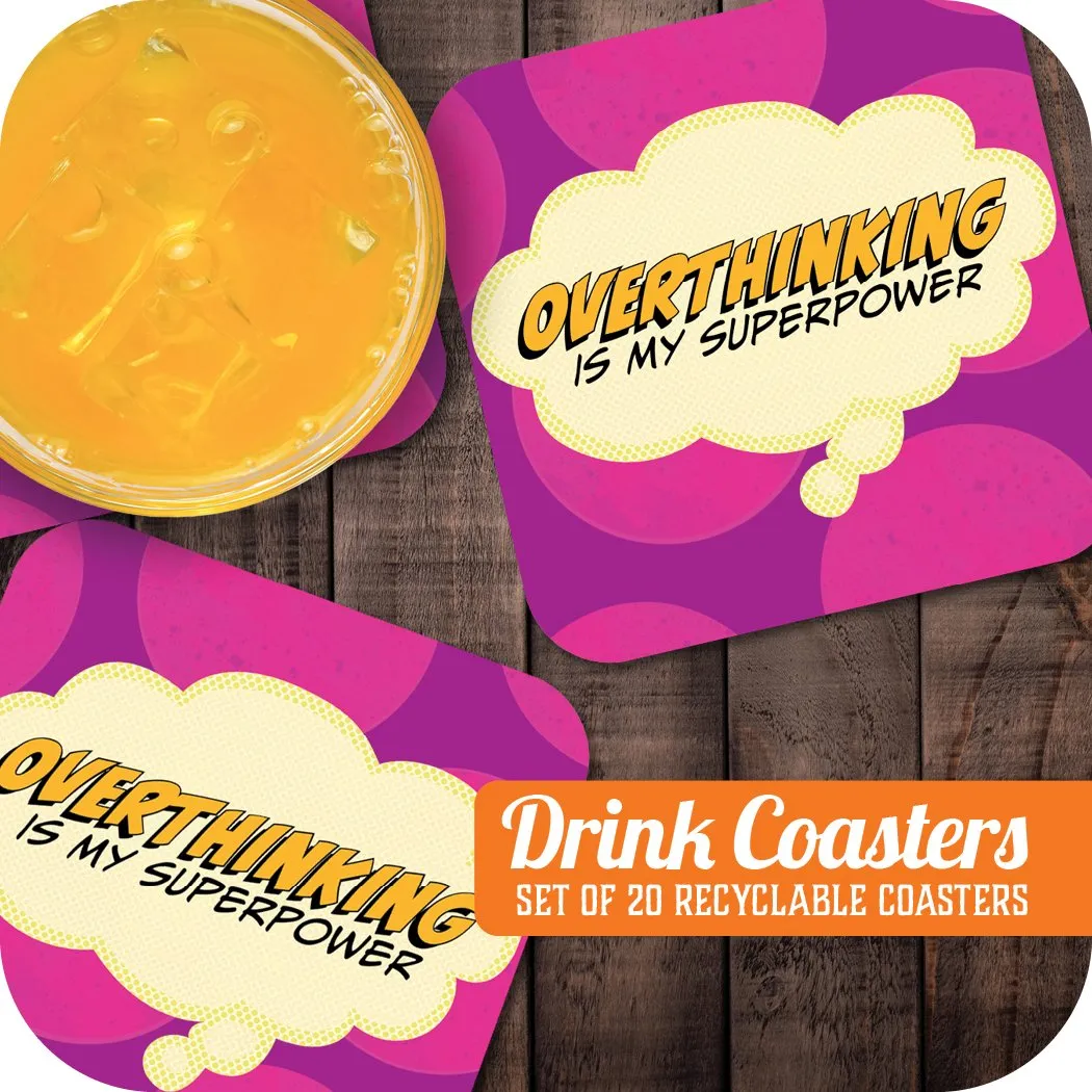 Overthinking is my Superpower Paper Coaster Set