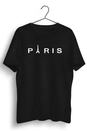 Paris Graphic Printed Black Tshirt