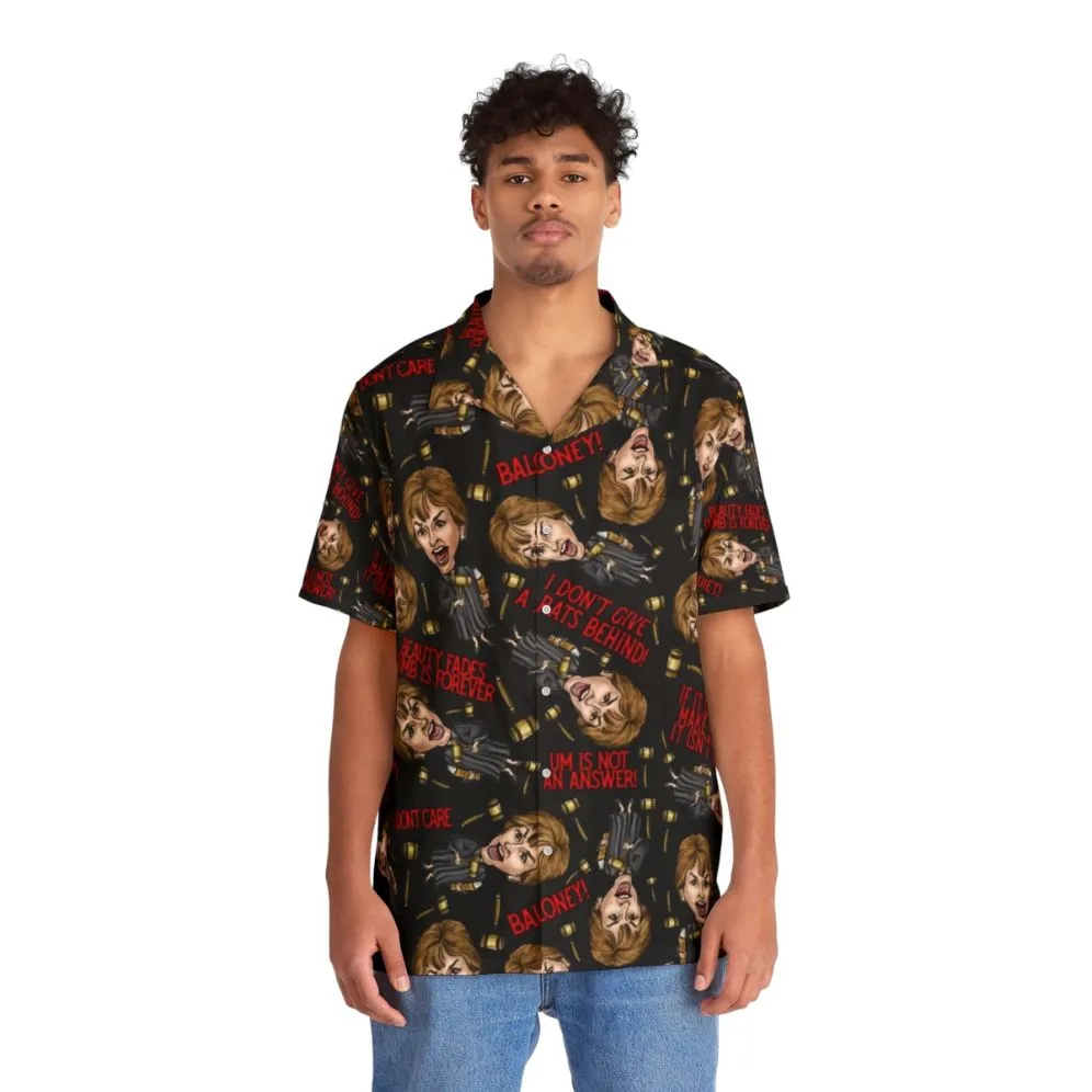 "Judge Judy Print Black Hawaiian Shirt for Fans"