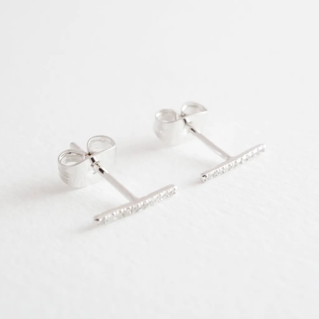 Skinny Midi Crystal Bar Earrings