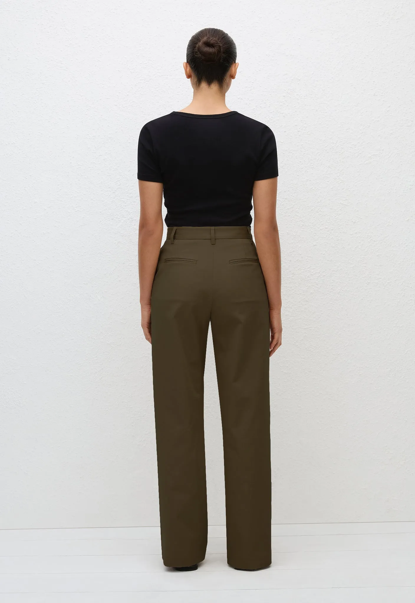 Straight Twill Trouser - Olive