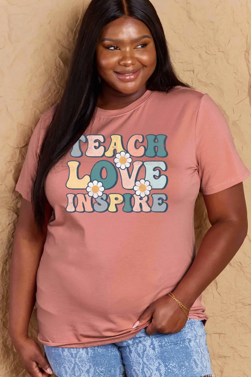 TEACH LOVE INSPIRE Graphic Cotton T-Shirt