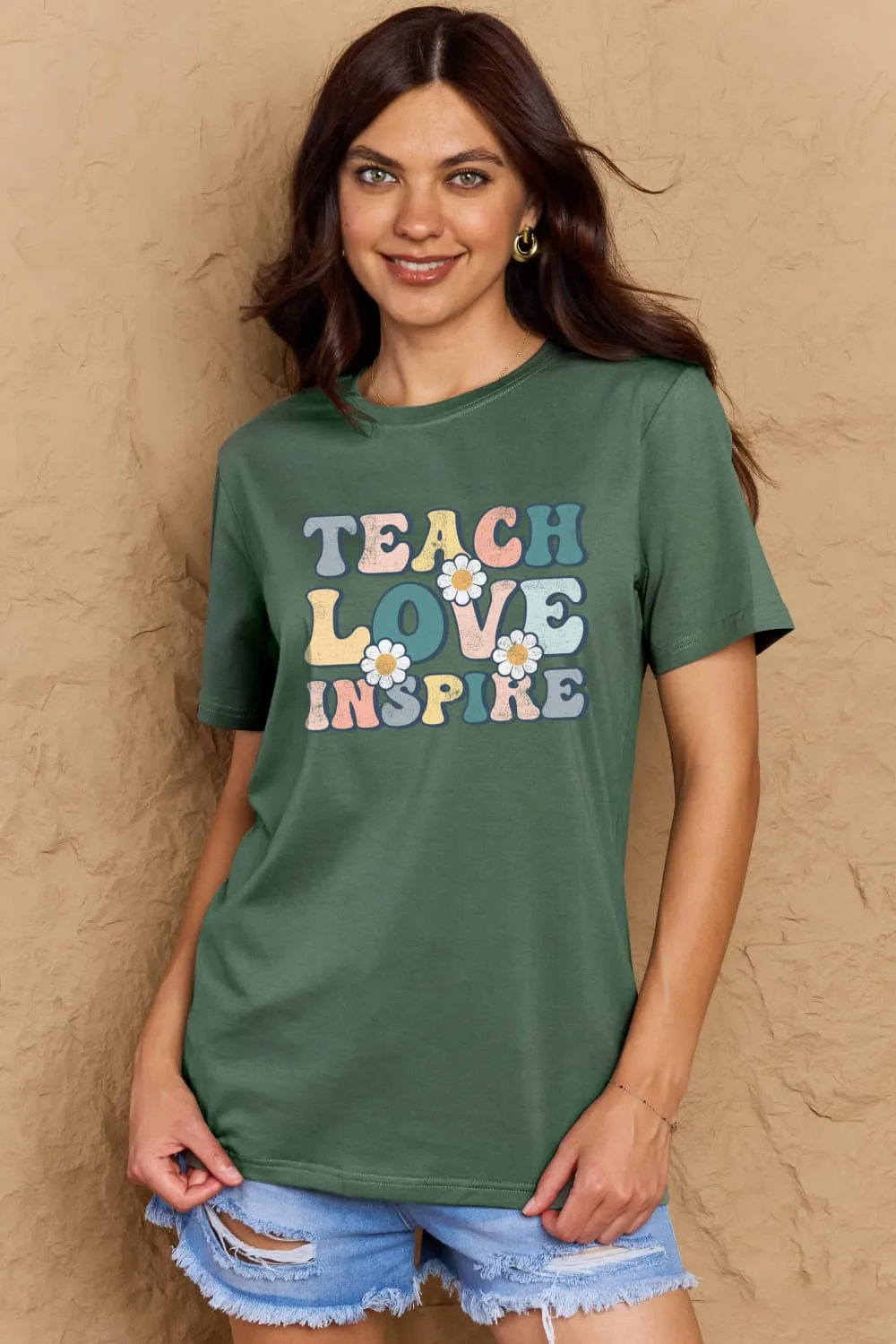 TEACH LOVE INSPIRE Graphic Cotton T-Shirt