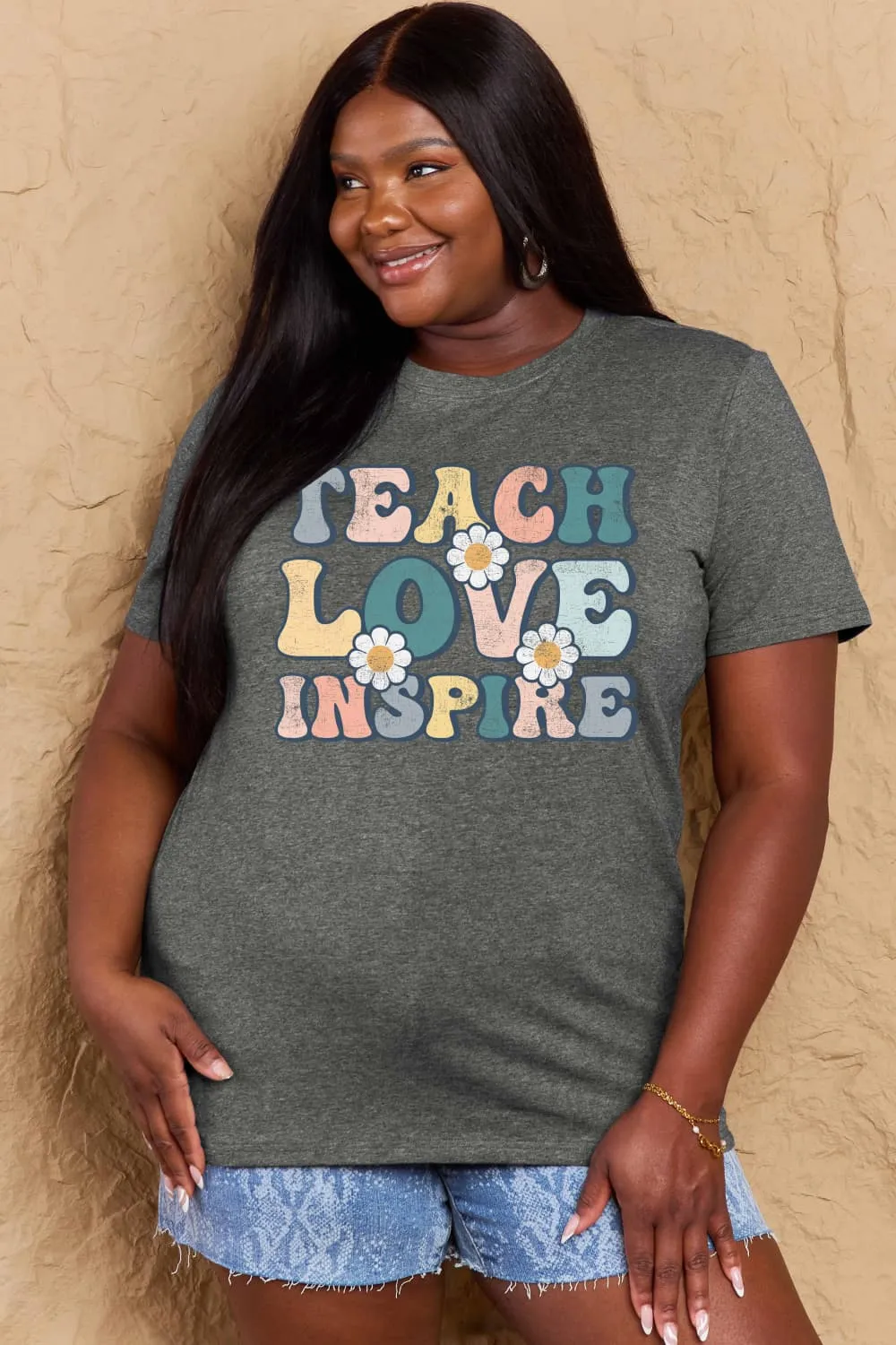 TEACH LOVE INSPIRE Graphic Cotton T-Shirt