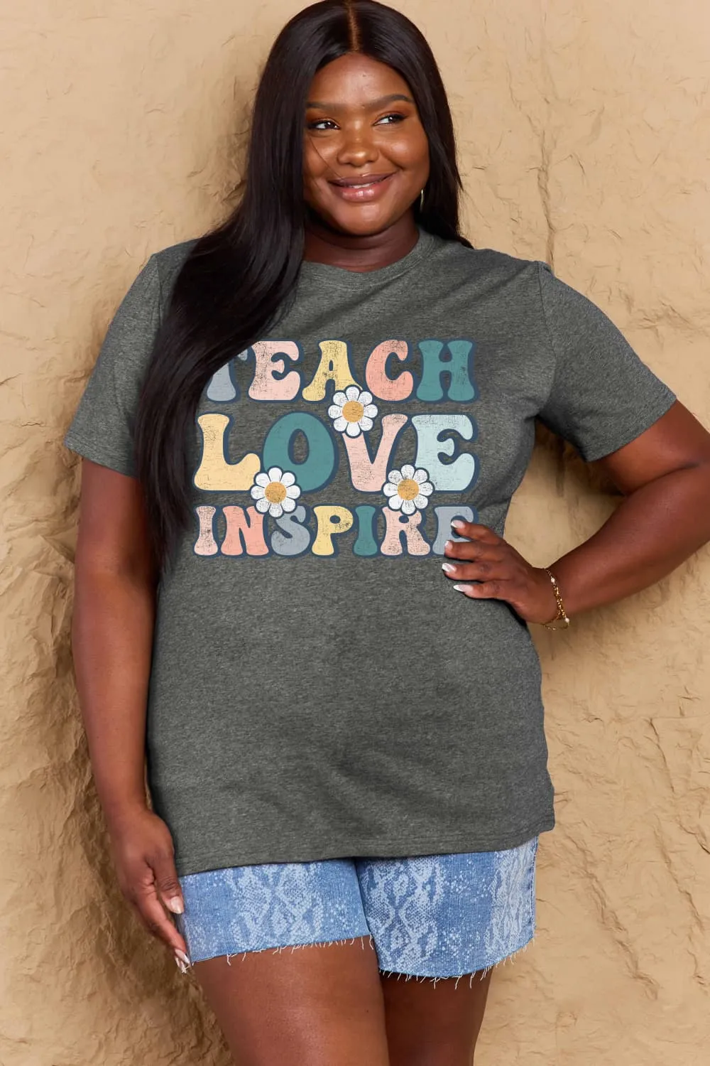 TEACH LOVE INSPIRE Graphic Cotton T-Shirt