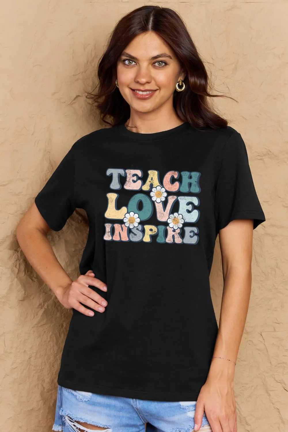 TEACH LOVE INSPIRE Graphic Cotton T-Shirt