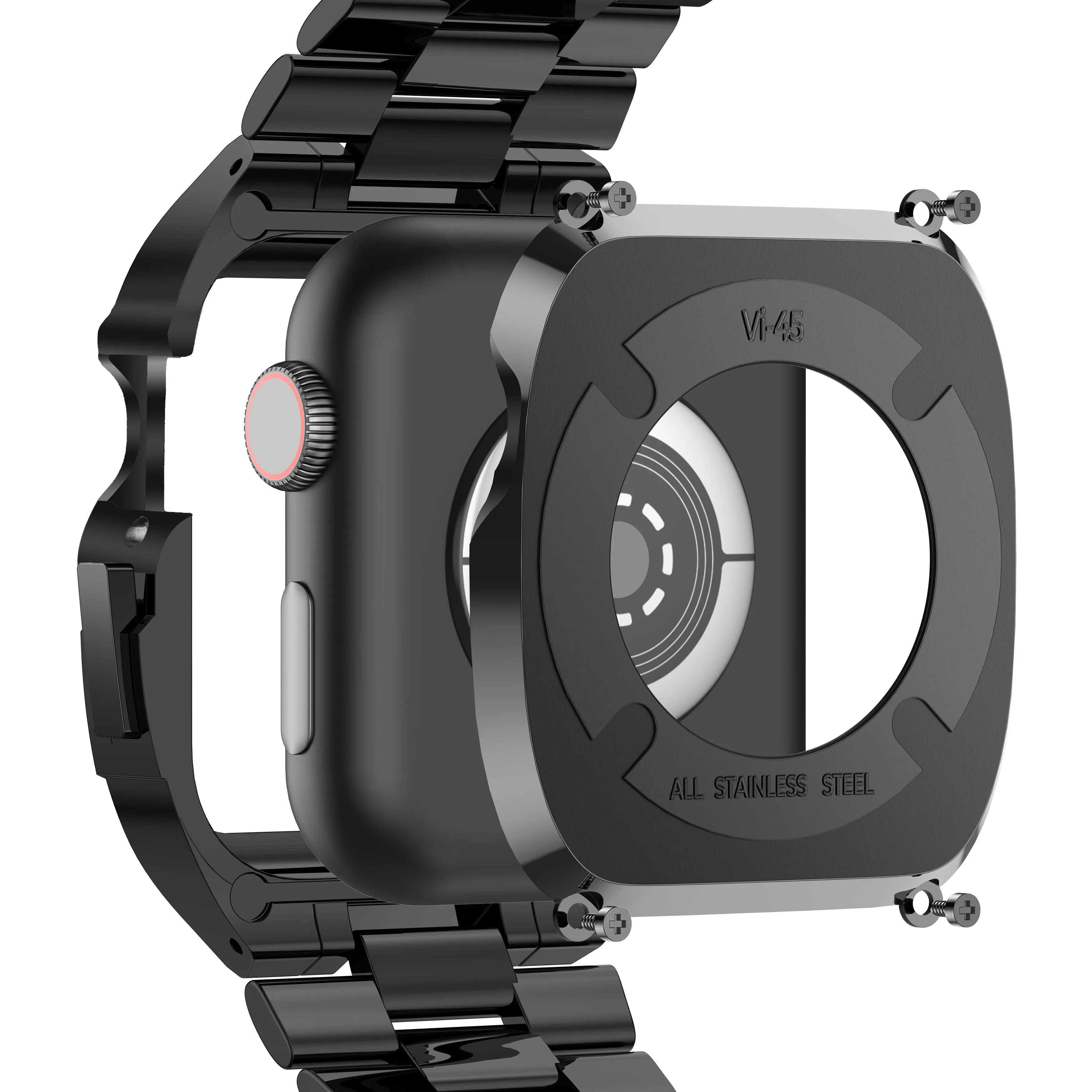 Uni-body wearable metal band for apple watch 45mm and 49mm