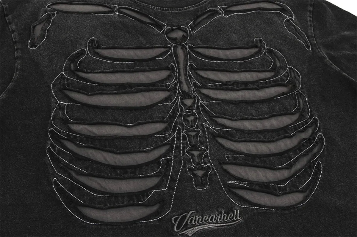 VANCARHELL Skeleton Ribcage T-Shirt